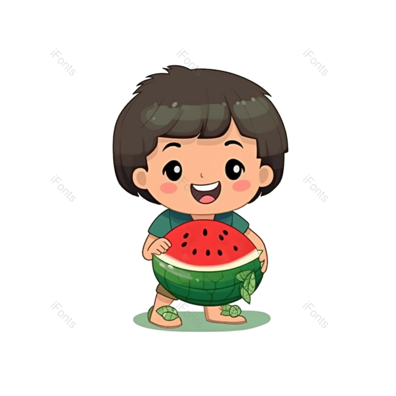 儿童节图片,西瓜元素,卡通PNG,儿童免抠素材